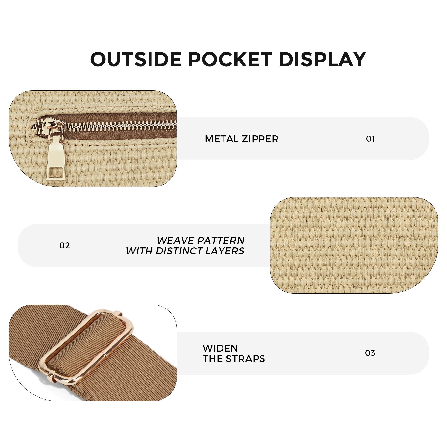 Olivia & Claire Woven Straw Crossbody Bum Bag