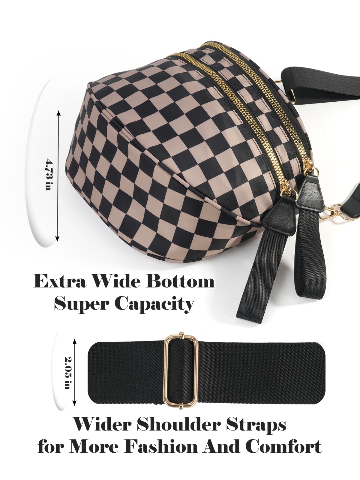 Olivia & Claire Checkered Crossbody Bum Bag