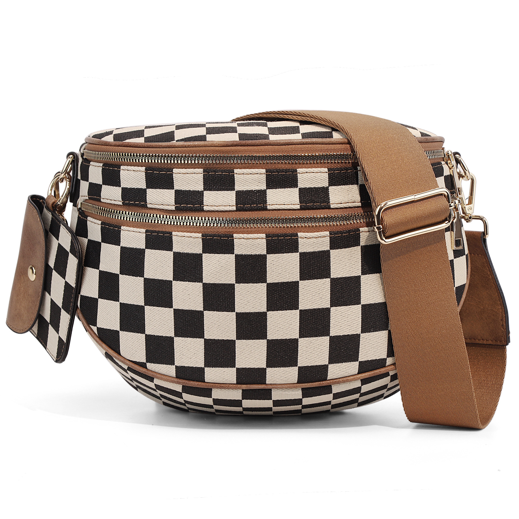 Olivia & Claire Checkered Crossbody Bum Bag