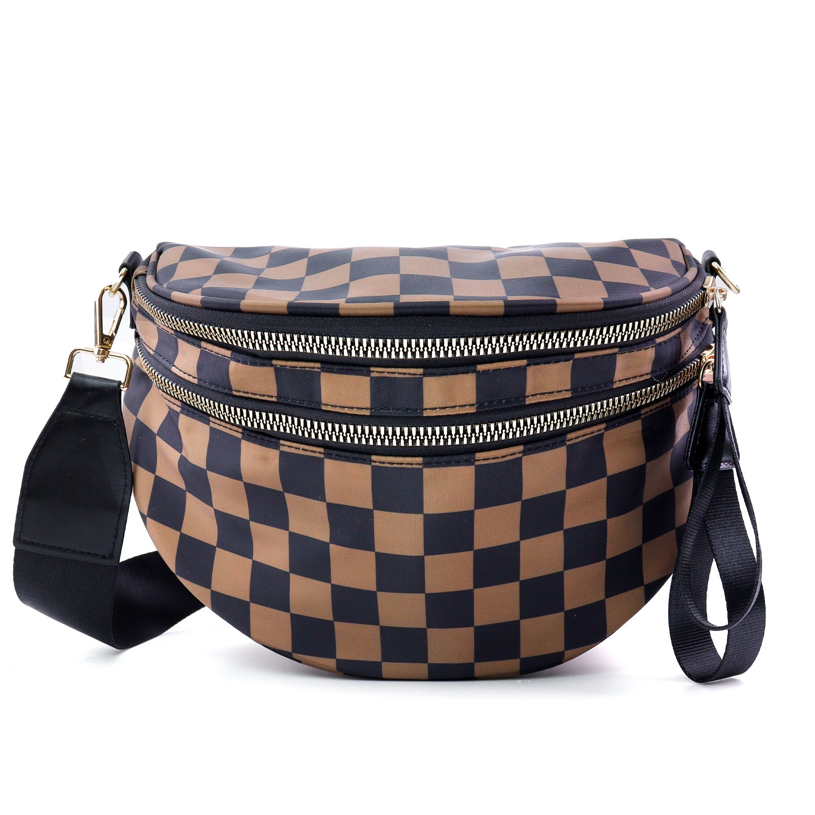 Olivia & Claire Checkered Crossbody Bum Bag