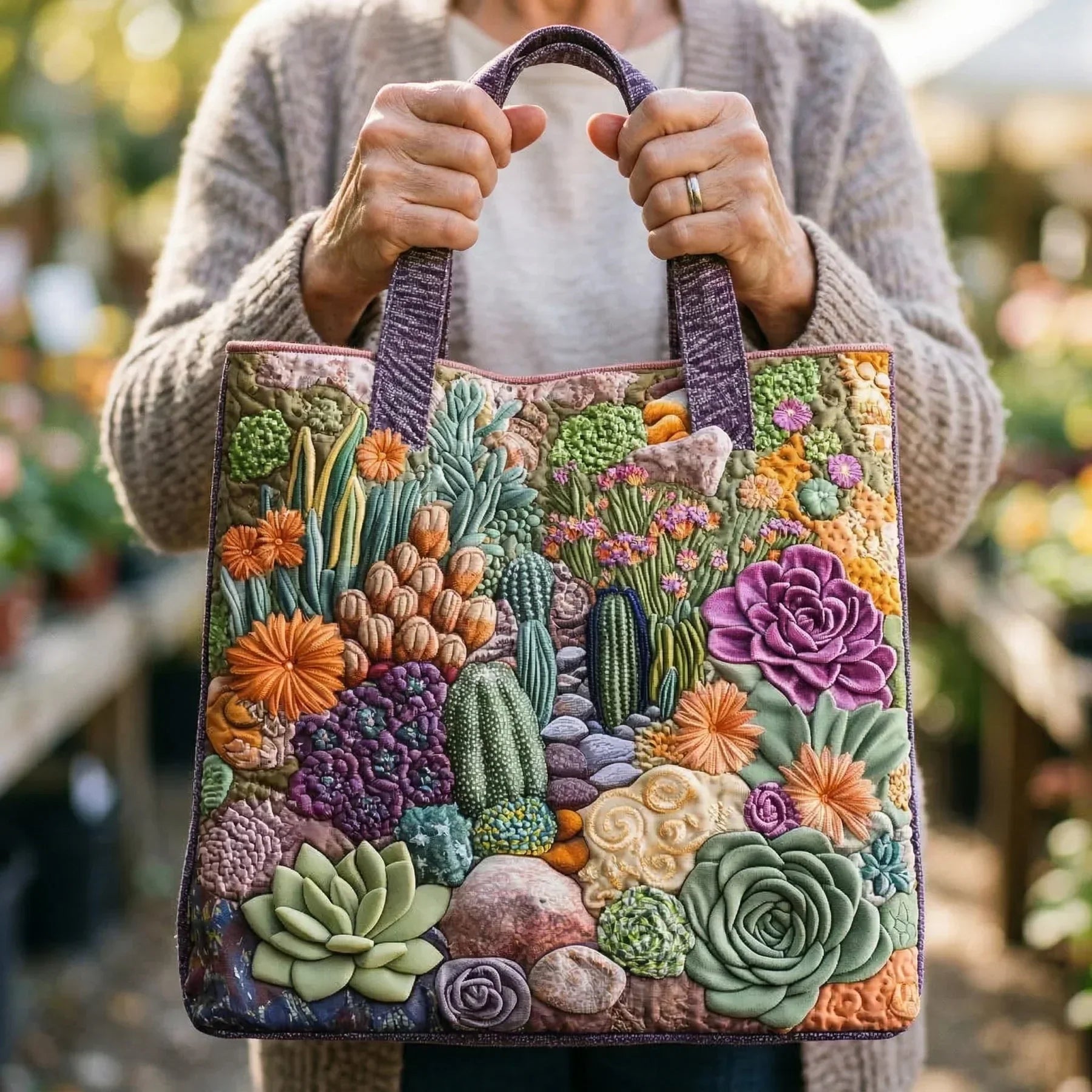 HANDMADE BAG - SUCCULENTS